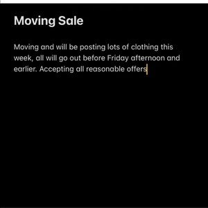 MOVING SALE